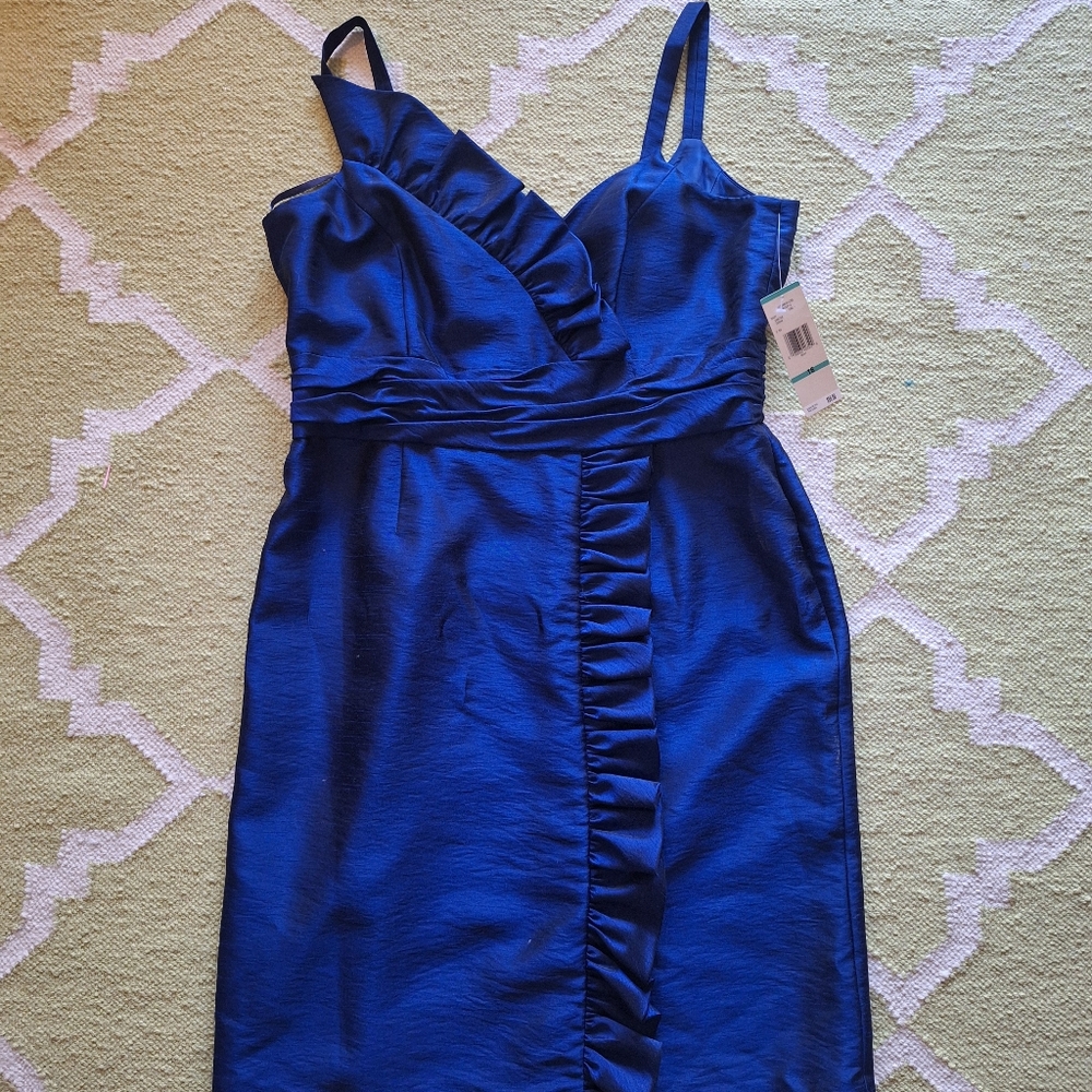 Evan Picone Asymmetrical Royal Blue Dress